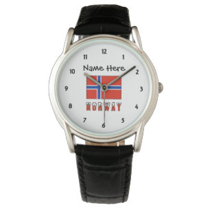 Norway and Norwegian Flag with Your Name Watch