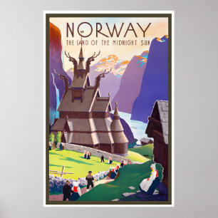 Norway Art Print Nordic Norwegian Travel Poster