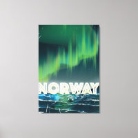 Norway Aurora Northern Lights Travel Poster