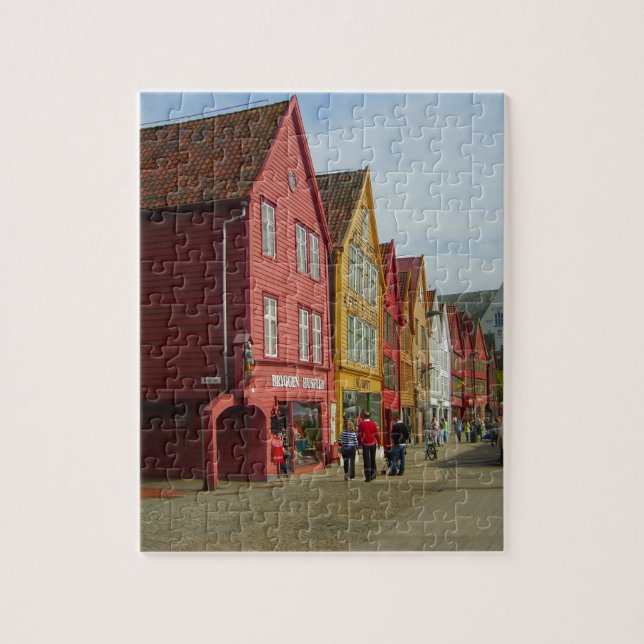 Norway, Bergen,painted houses on the waterfront Jigsaw Puzzle (Vertical)