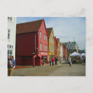 Norway, Bergen, painted houses Postcard