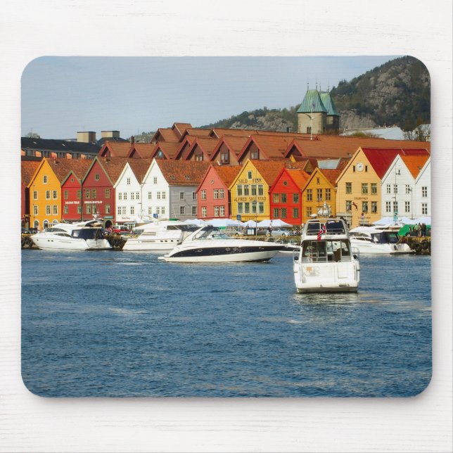 Norway, Bergen,Waterfront with marina Mouse Pad (Front)