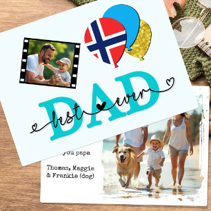 Norway Best Dad Ever Photo Card, Flag, Father's Card