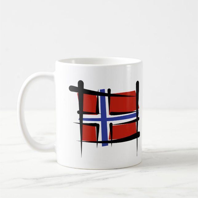 Norway Brush Flag Coffee Mug (Left)