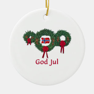 Norway Christmas 2 Ceramic Ornament