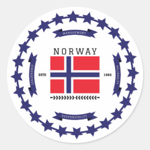 Norway  classic round sticker