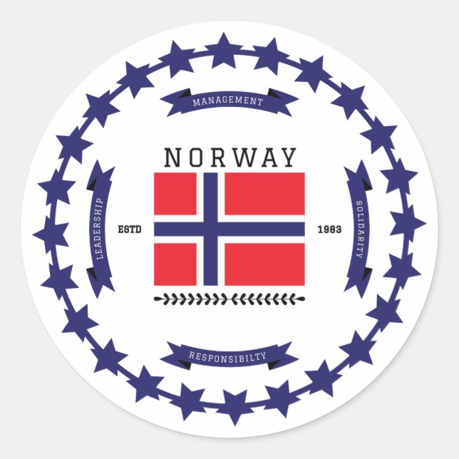 Norway  classic round sticker (Front)