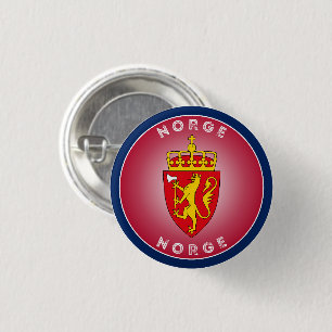 Norway Coat of Arms Circle Shape 1 Inch Round Button