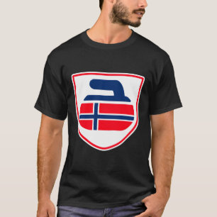 Norway Curling Shield Norwegian Design T-Shirt
