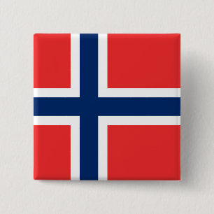 Norway Flag 2 Inch Square Button