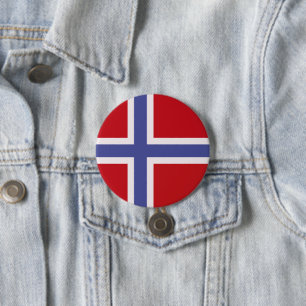 Norway flag 3 inch round button