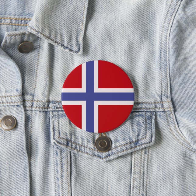 Norway flag 3 inch round button (In Situ)