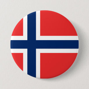 Norway Flag 3 Inch Round Button