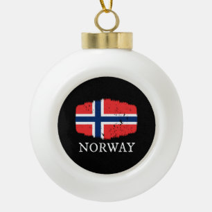Norway Flag Ceramic Ball Christmas Ornament