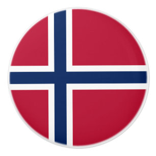 Norway Flag Ceramic Knob
