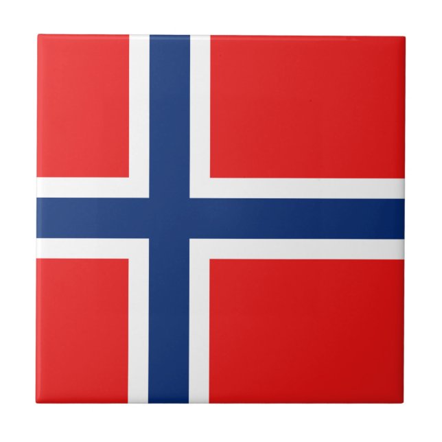 Norway Flag Ceramic Tile (Front)