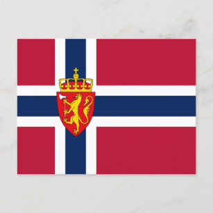 Norway Flag/ Coat of Arms Postcard