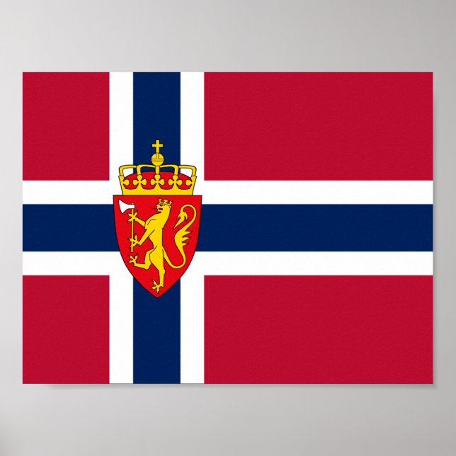 Norway Flag/ Coat of Arms Poster (Front)