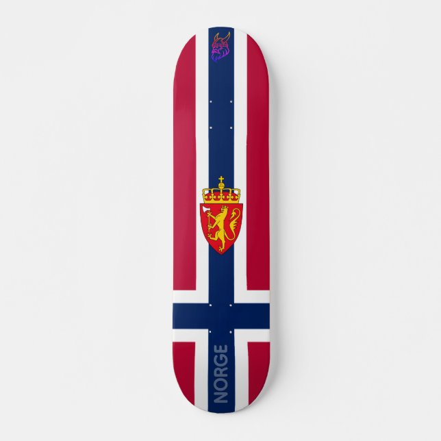 Norway Flag/ Coat of Arms Skateboard (Front)