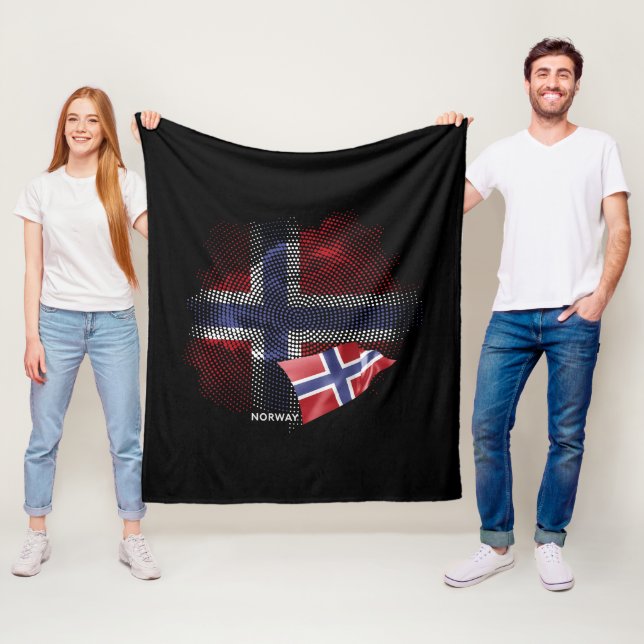 Norway flag fleece blanket (In Situ)