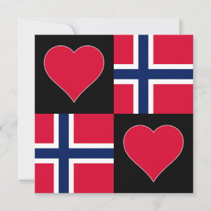 Norway Flag Heart Patriotic Norwegian Greeting Card