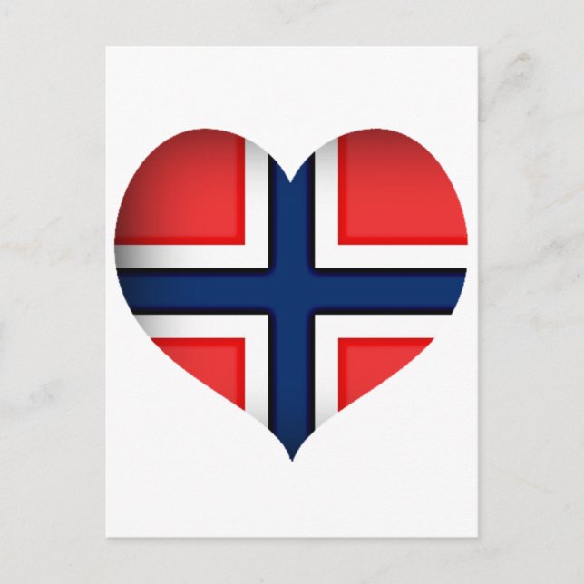Norway Flag Heart Postcard (Front)