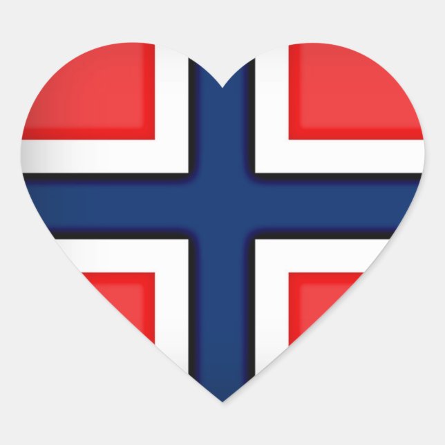 Norway Flag Heart Sticker (Front)