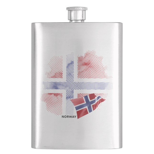 Norway flag hip flask (Front)