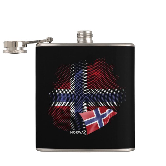 Norway flag hip flask (Opened)