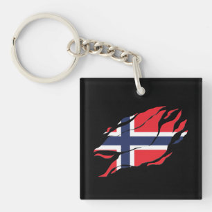 norway Flag Inside Me, scandinavia inside Claw Mar Keychain