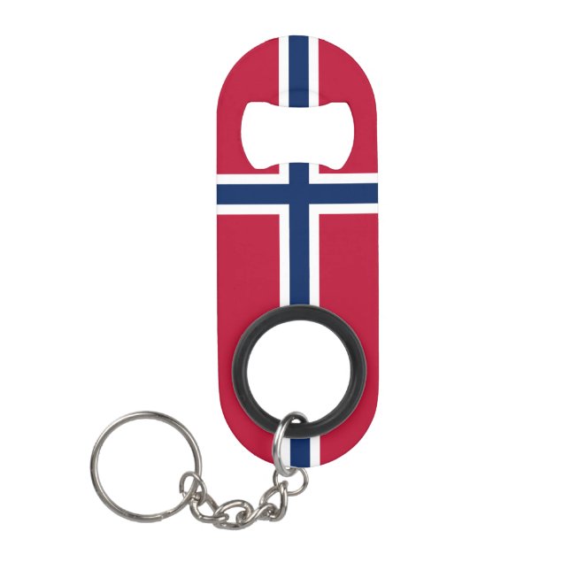 Norway Flag Keychain Bottle Opener (Front)
