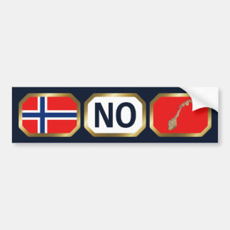 Norway Flag Map Code Bumper Sticker