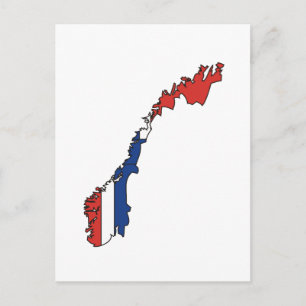 Norway flag map postcard