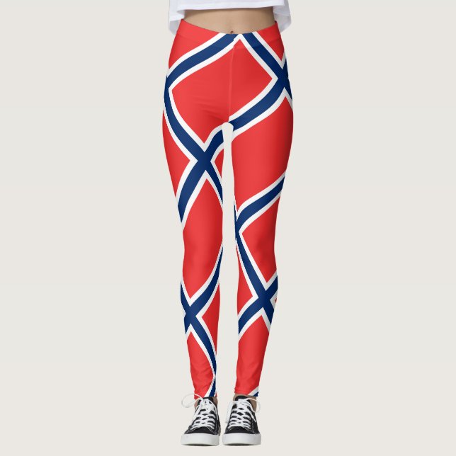 Norway Flag Norwegian Patriotic Leggings (Front)