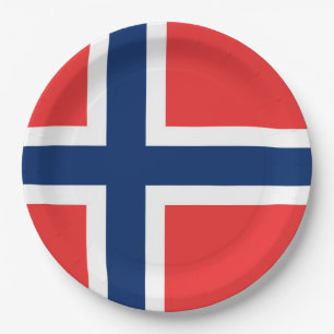 Norway Flag Paper Plate