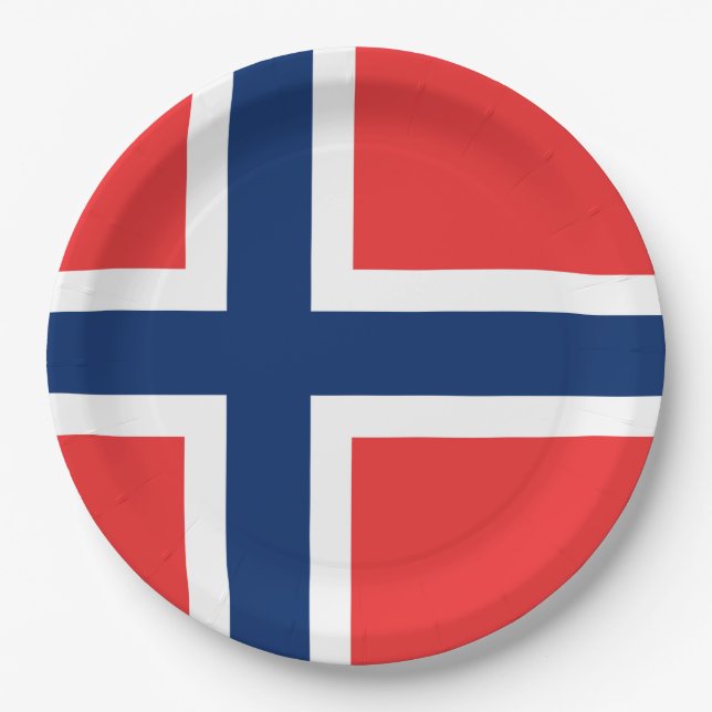 Norway Flag Paper Plate (Front)