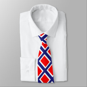 Norway flag pattern tie