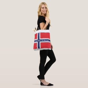 Norway Flag Personalized Name or Initials Design Tote Bag