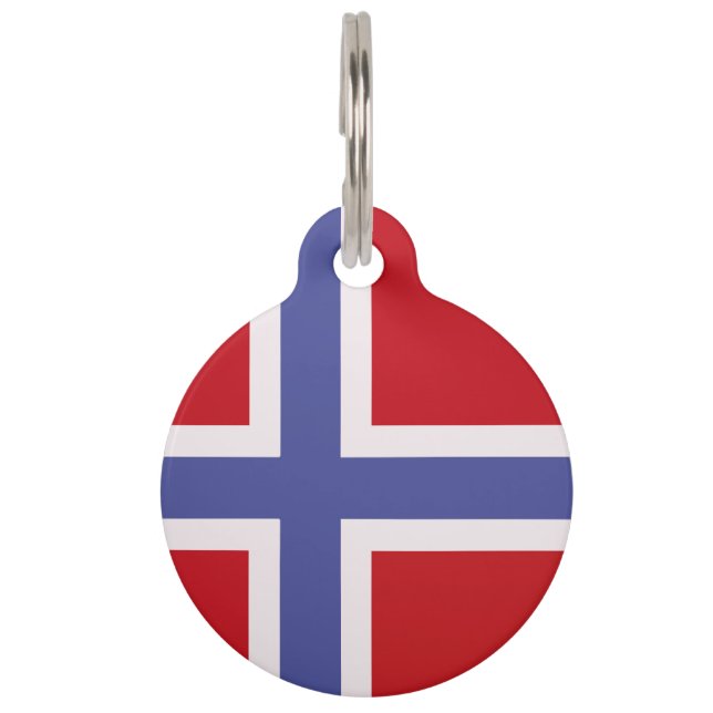 Norway flag pet tag (Front)