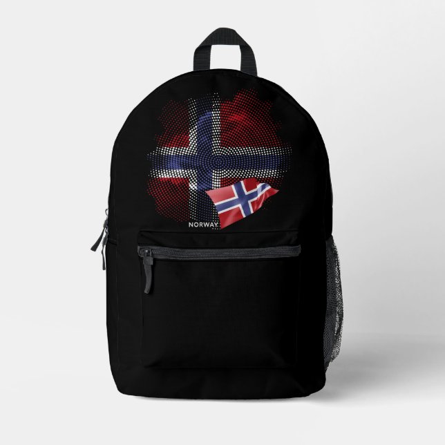 Norway flag printed backpack (Front)