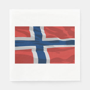 Norway Flag Red And Blue Napkin