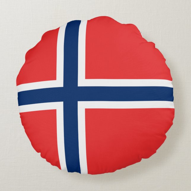 Norway Flag Round Pillow (Back)