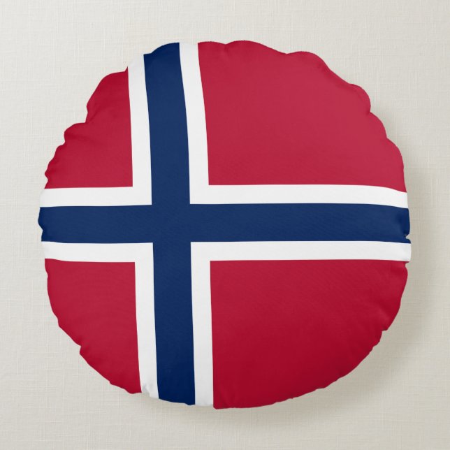 Norway Flag Round Pillow (Front)