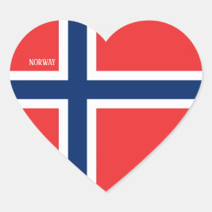 Norway Flag Splendid Patriotic Heart Sticker