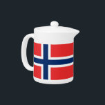 Norway Flag Teapot<br><div class="desc">Celebrate Norwegian heritage with this unique teapot featuring the flag of Norway! Crafted with meticulous attention to detail, this teapot is more than just a functional item; it's a tribute to Norwegian cultural pride. The design proudly showcases the iconic flag of Norway, with its vibrant red, white, and blue colours...</div>