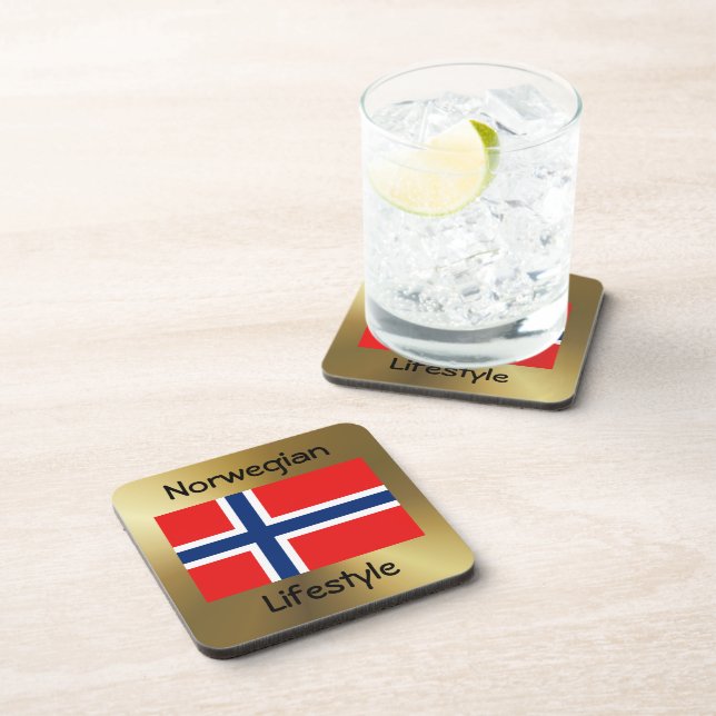 Norway Flag+Text Coaster (Right Side)
