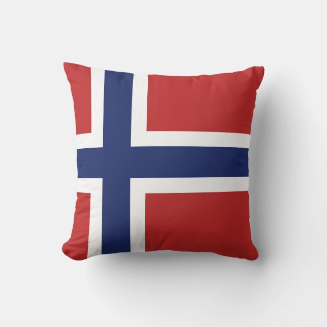 Norway Flag Throw Pillow (Front)
