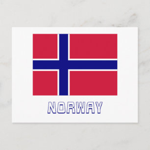 Norway Flag with Name Postcard