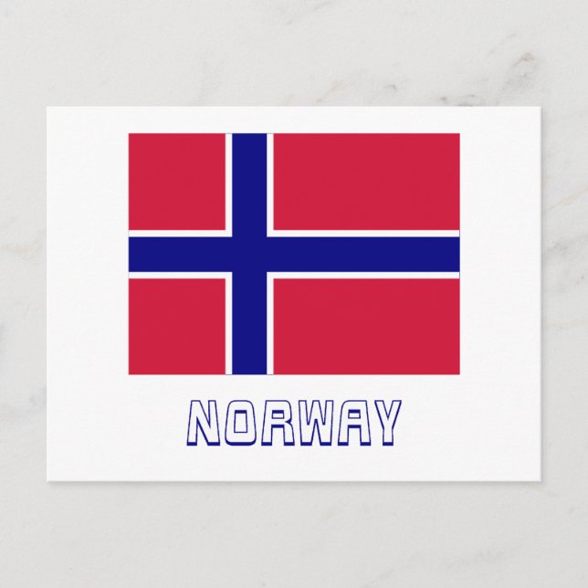 Norway Flag with Name Postcard (Front)