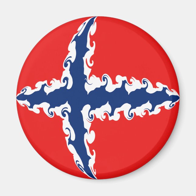 Norway Gnarly Flag Magnet (Front)